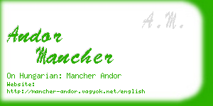 andor mancher business card